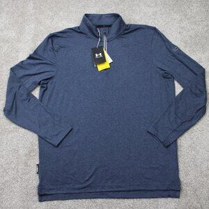Under Armour Golf Sweatshirt NWT Mens Large Blue UA Aura UPF 50 1/4 Zip Pullover